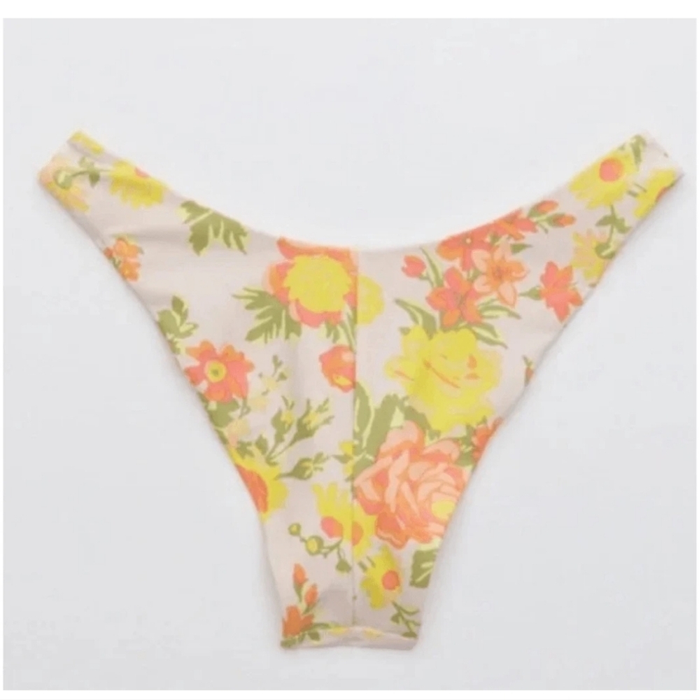 🍹AERIE RUFFLE SCOOP BIKINI TOP SIZE L & BOTTOM SIZE M - Picture 11 of 15